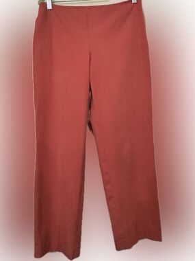 Ellen Tracy Rust Pink Salmon Straight-Leg Pants